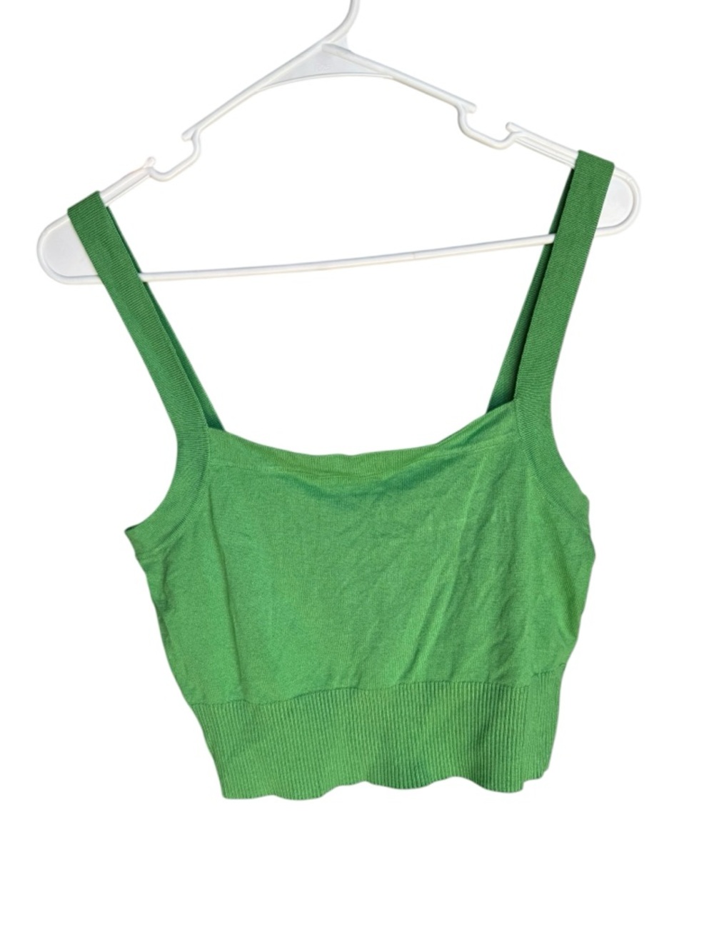Garage Kelly Green Knit Crop Tank Top